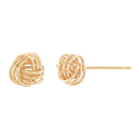 18K Yellow Gold Love Knot Stud Earrings
