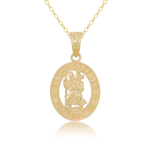 14K Yellow Gold Saint Christopher 16+2" Necklace