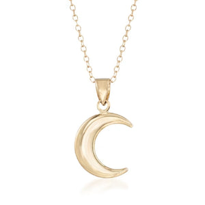 14k Yellow Gold Crescant Moon 18+2" Necklace