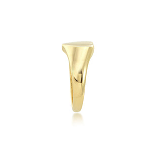 14K Yellow Gold Heart Shaped Signet Ring - Size 4