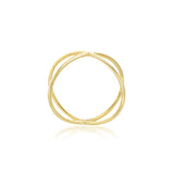 14K Yellow Gold Wide Crisscross Ring - Size 7