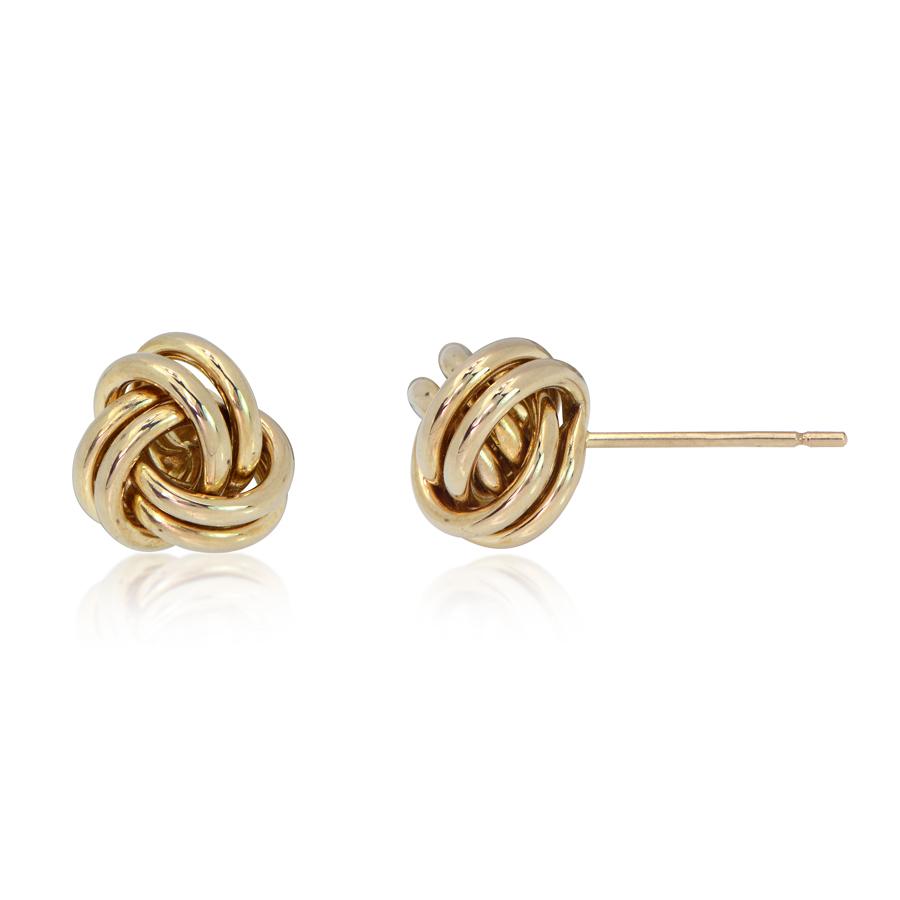 Interweaved Love Knot Stud Earrings in 14k Yellow Gold(12.7mm) main image 1