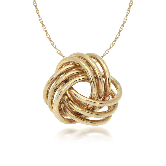 14K Yellow Gold Love Knot Slide Necklace