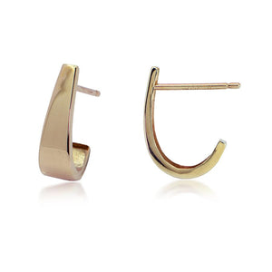 14K Yellow Gold Extra Small J Hoop Earrings
