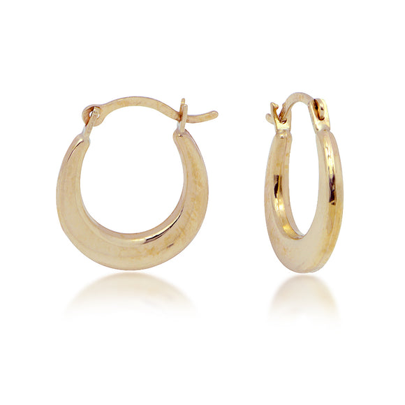 14K Yellow Gold X-Small Flat Hoop Earrings