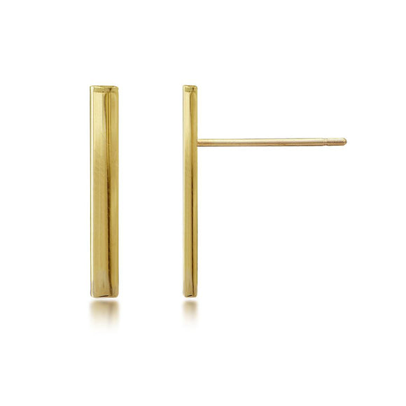 14K Yellow Gold Polished Stick Earrings