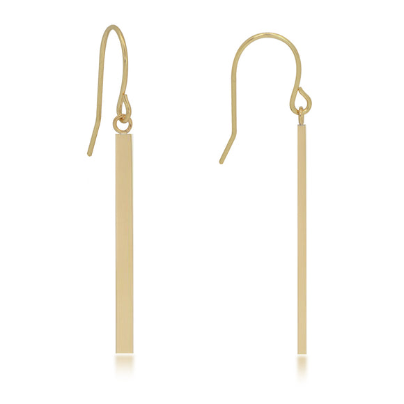 14K Yellow Gold Dangle Stick Earrings