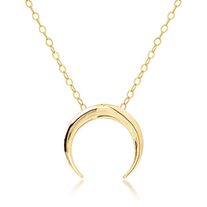 14K Yellow Gold Polished Horn Necklace