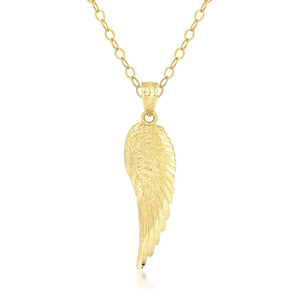 14K Yellow Gold Angel Wing Necklace