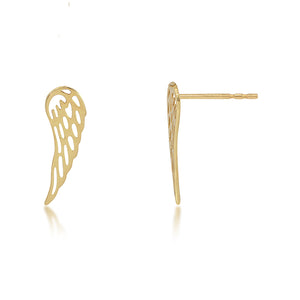 14K Yellow Gold Angel Wing Stud Earrings