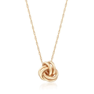 14K Yellow Gold Polished Love Knot 18" Necklace