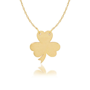 14K Yellow Gold Mini Clover 16+2" Necklace