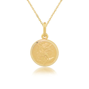 14K Yellow Gold St. Michael Medal 18" Necklace