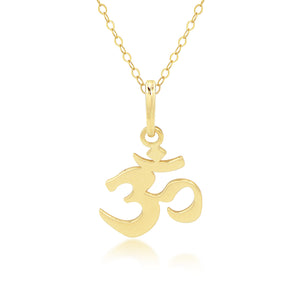14K Yellow Gold Om Symbol Necklace